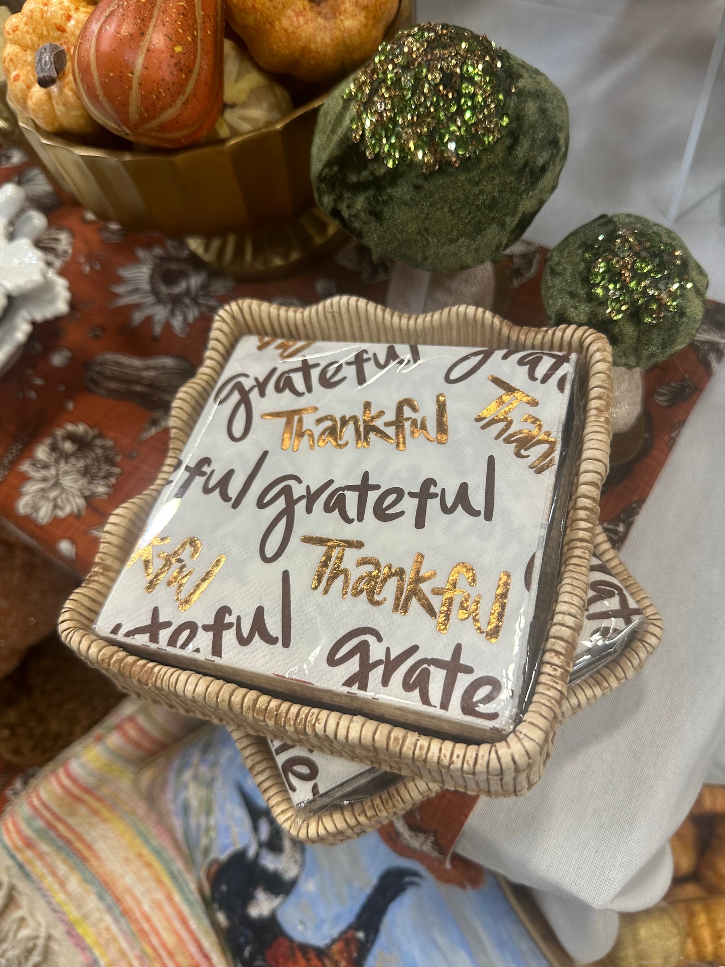 Grateful/Thankful Cocktail Napkins