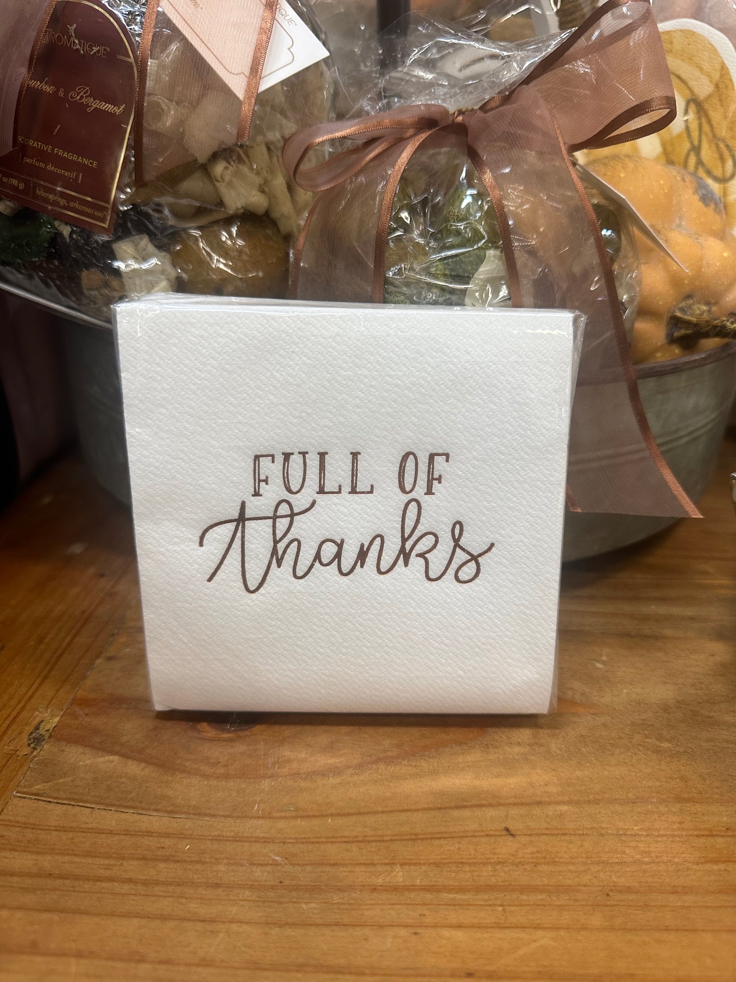 'Full of Thanks' Cocktail napkins