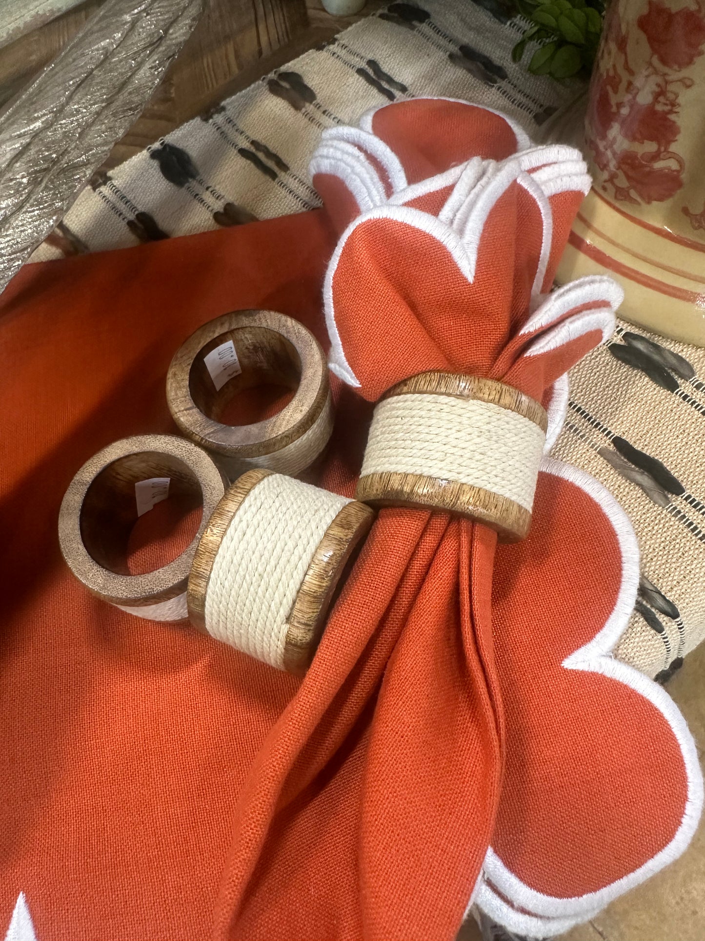 Wood and Jute Napkin Rings