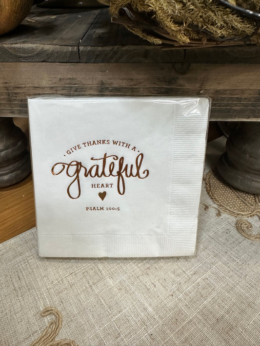 Grateful Heart Cocktail Napkins