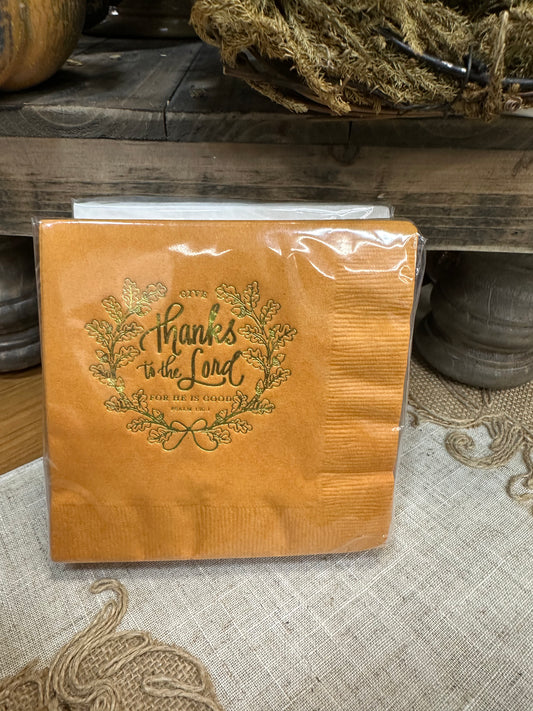 "Give Thanks to the Lord" Cocktail Napkins