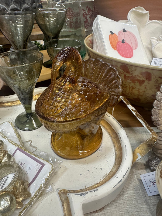 Amber Glass Turkey Compote