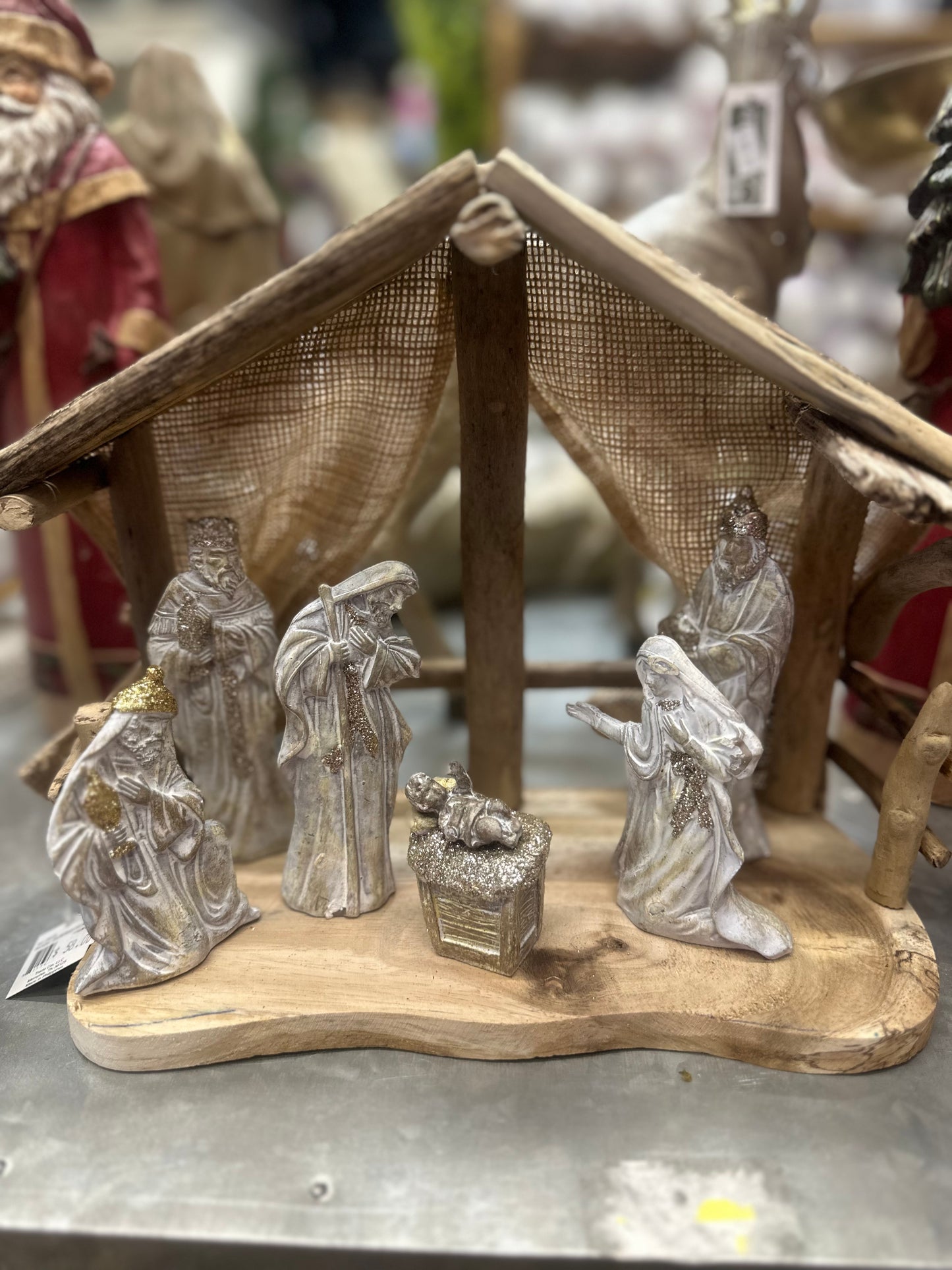 3-6" Resin Glitter Aged Nativity (6PC Set)