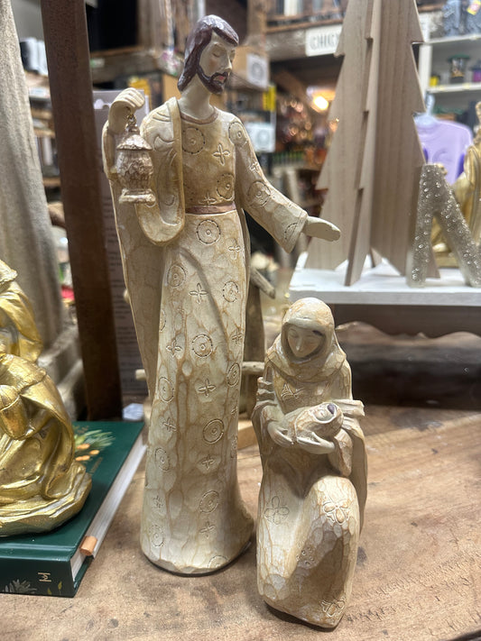 Wood Holy Family 3 PC Set