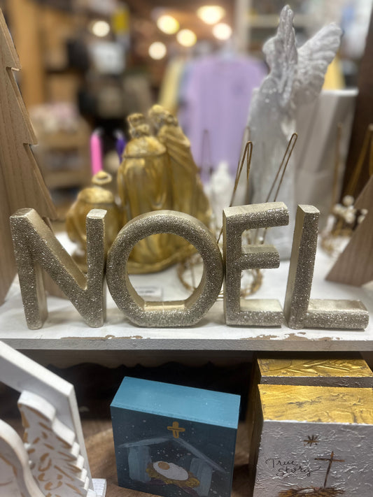 'NOEL' Glittered Tabletop Letters