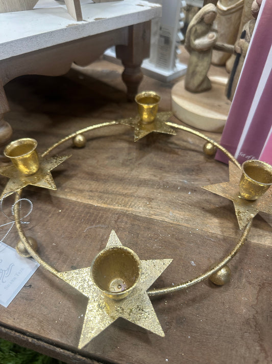 Star Advent Circular Candle Holder