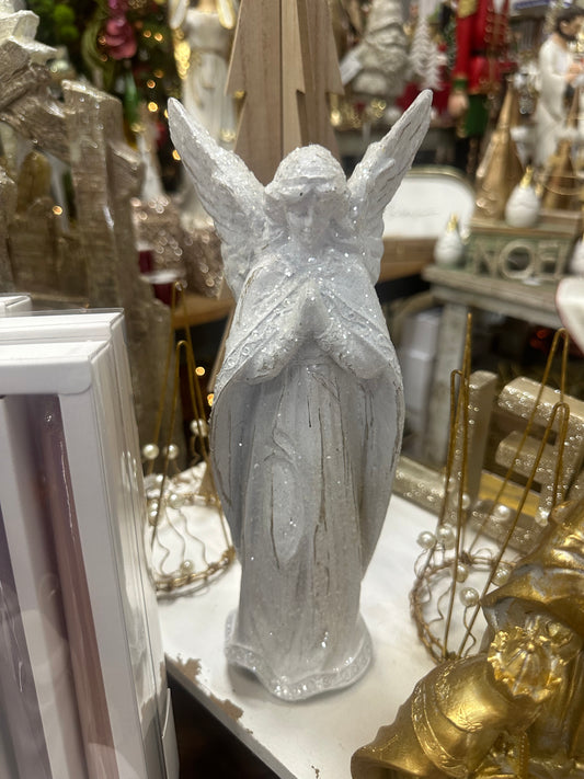 White Glittered Angel Figurine