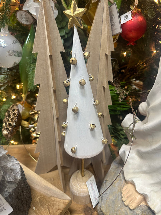 White & Gold Bell Ornament Tree