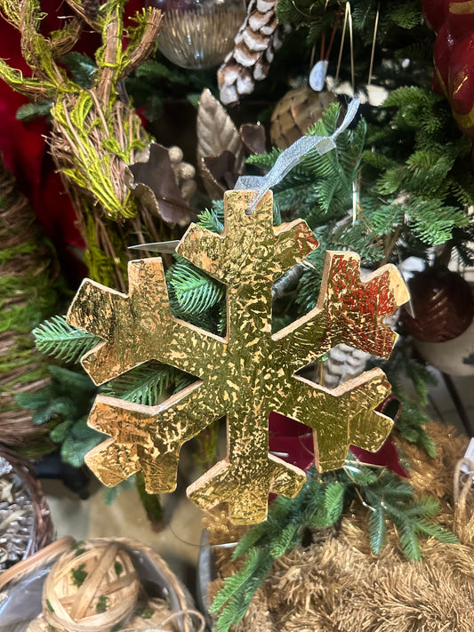 9.5" Gold Snowflake Ornament