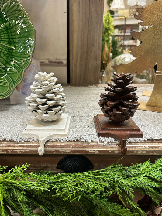 Cast Iron Pine Cone Stocking Holder