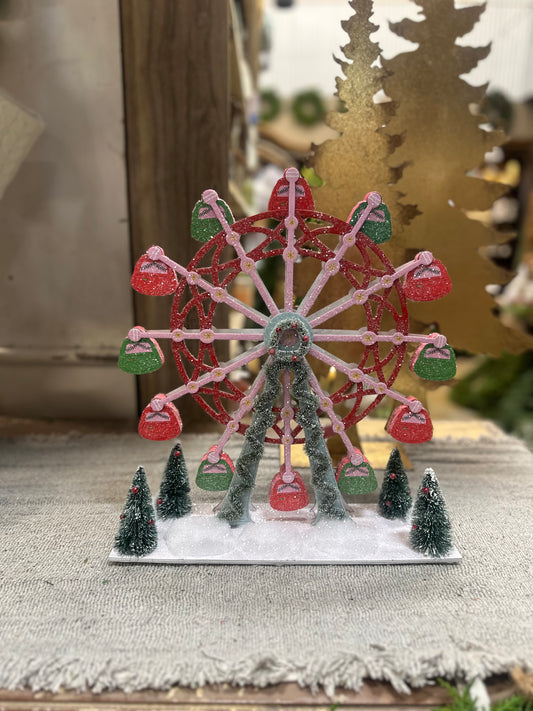 14" Candy Cane Land Vintage Ferris Wheel