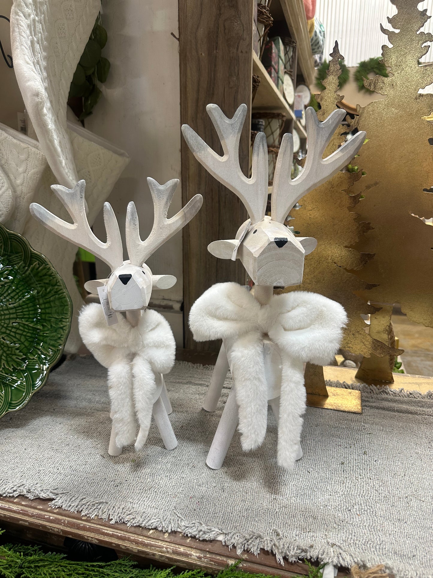 Wooden White Deer w/ White Fury Bow