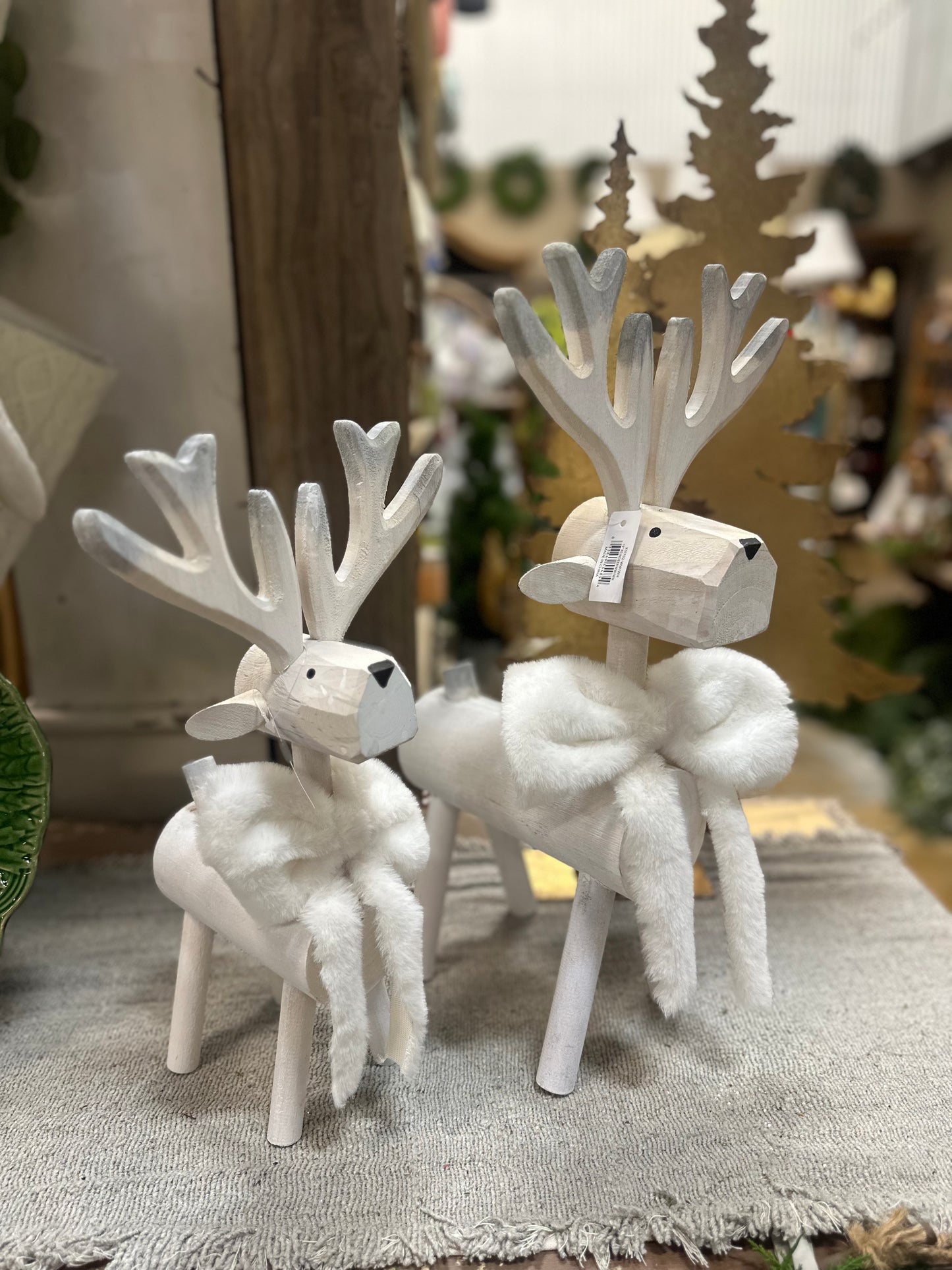 Wooden White Deer w/ White Fury Bow