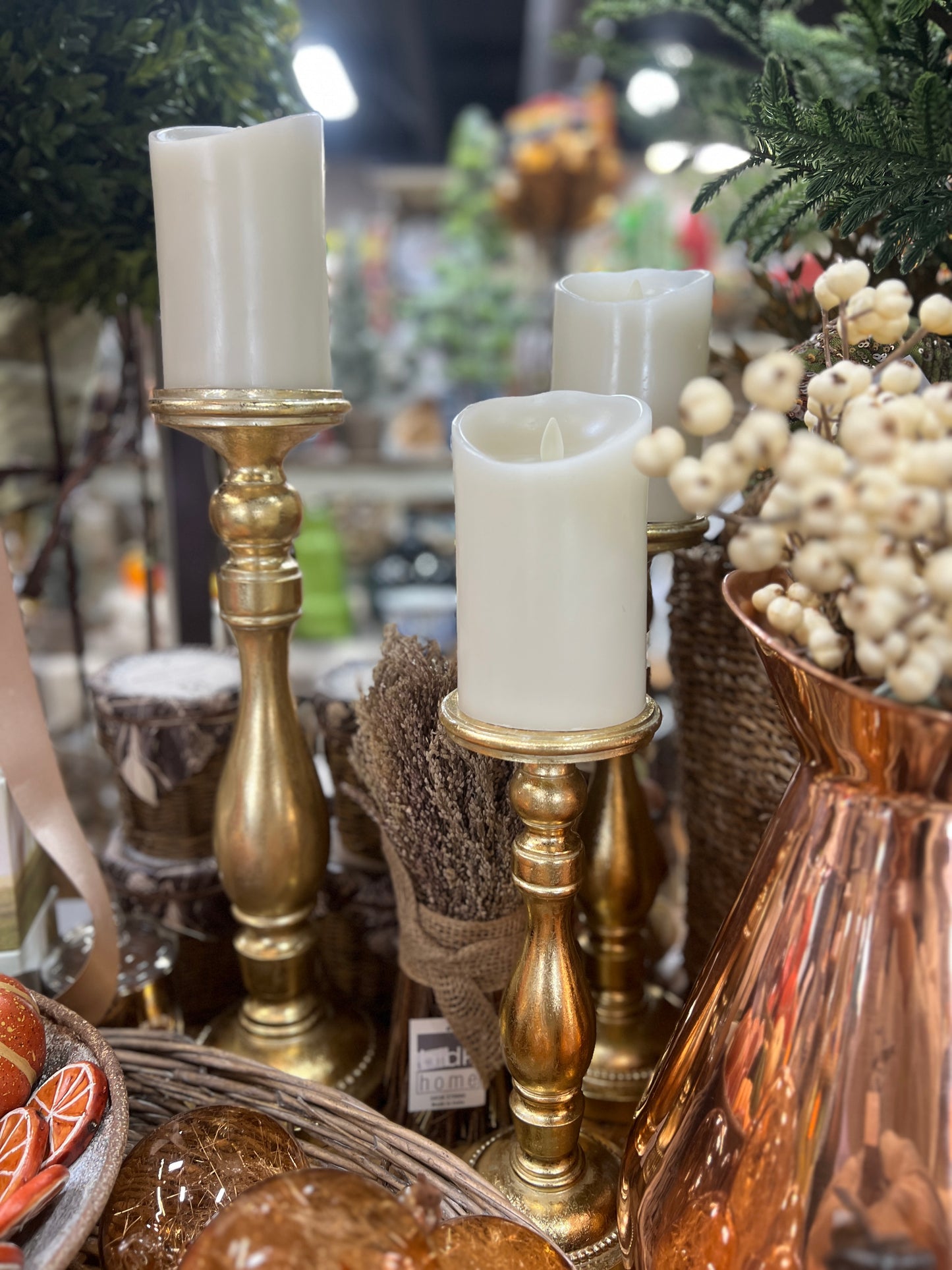 Resin Candle Holder Set/3 Gold