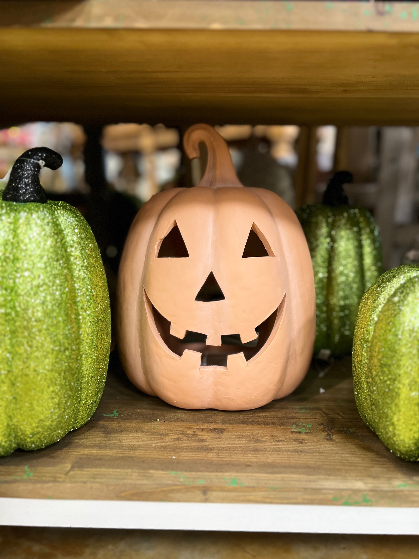 Terra Cotta Led Pumpkin