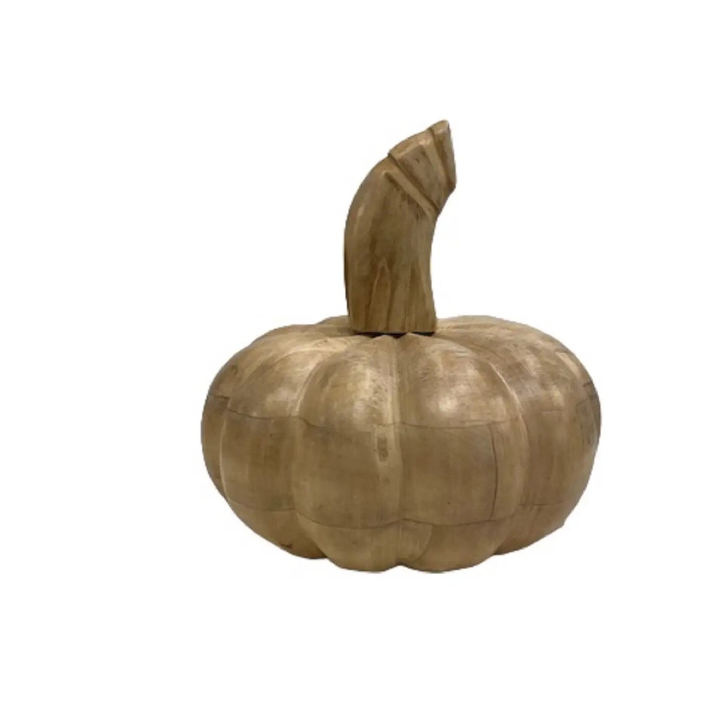 Sm Pumpkin Sun-Bleached Mango Wood Décor