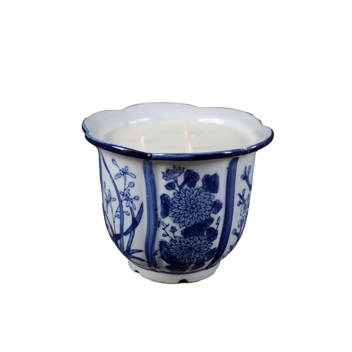 7" Chinoiserie Ceramic Candle (28.5oz) - Gardenia Blossom