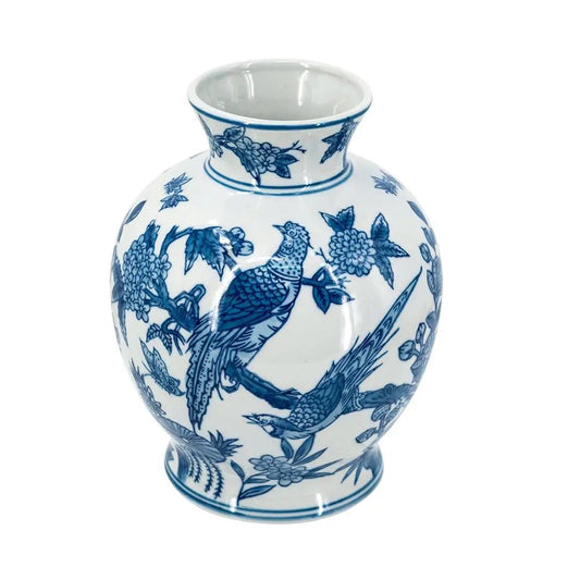 Blue White Porcelain Teardrop Vase Nature-Inspired
