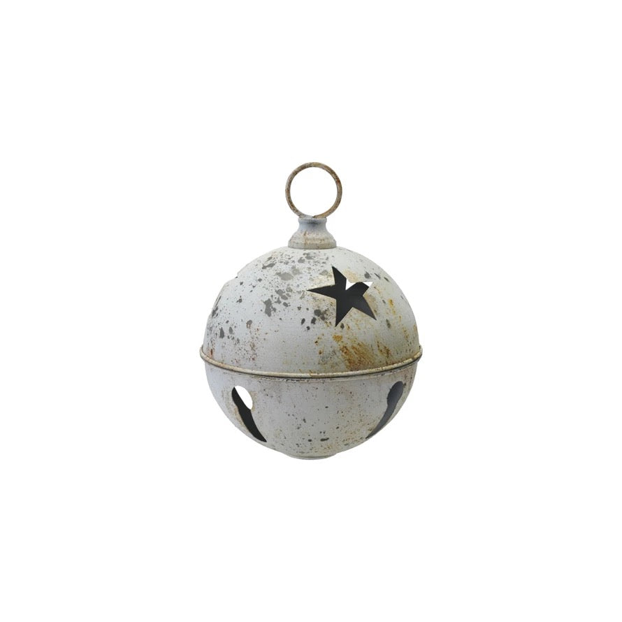 Metal Bell Ornament with Star Cut-Outs, 2 Sizes