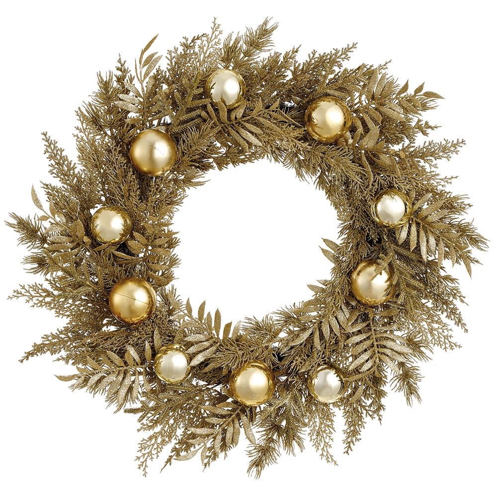 24" Ornament Ball & Glittered Pine Wreath