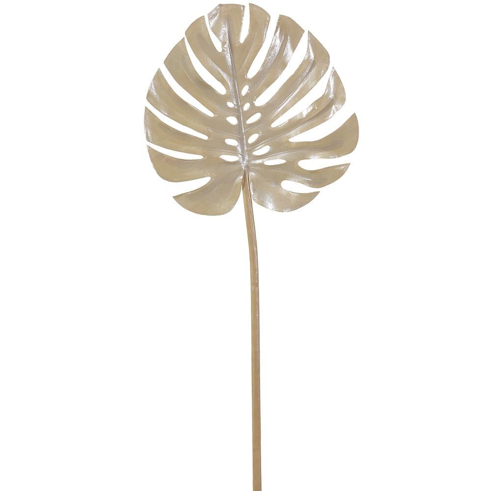 30" Pearl Monstera Leaf Spray