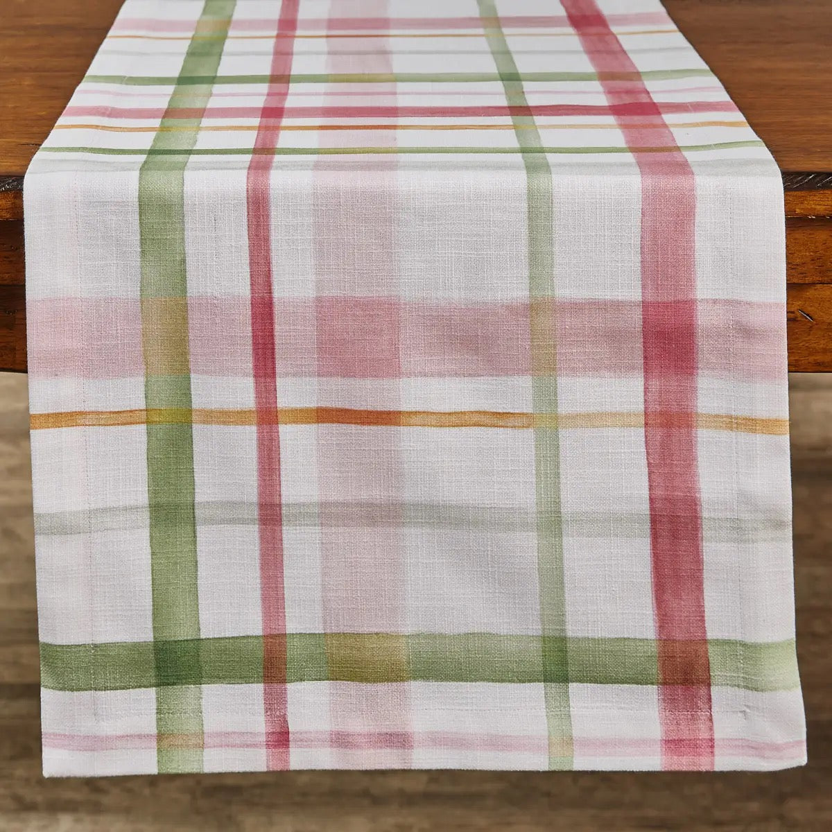 72" Bella Watercolor Plaid Table Runner