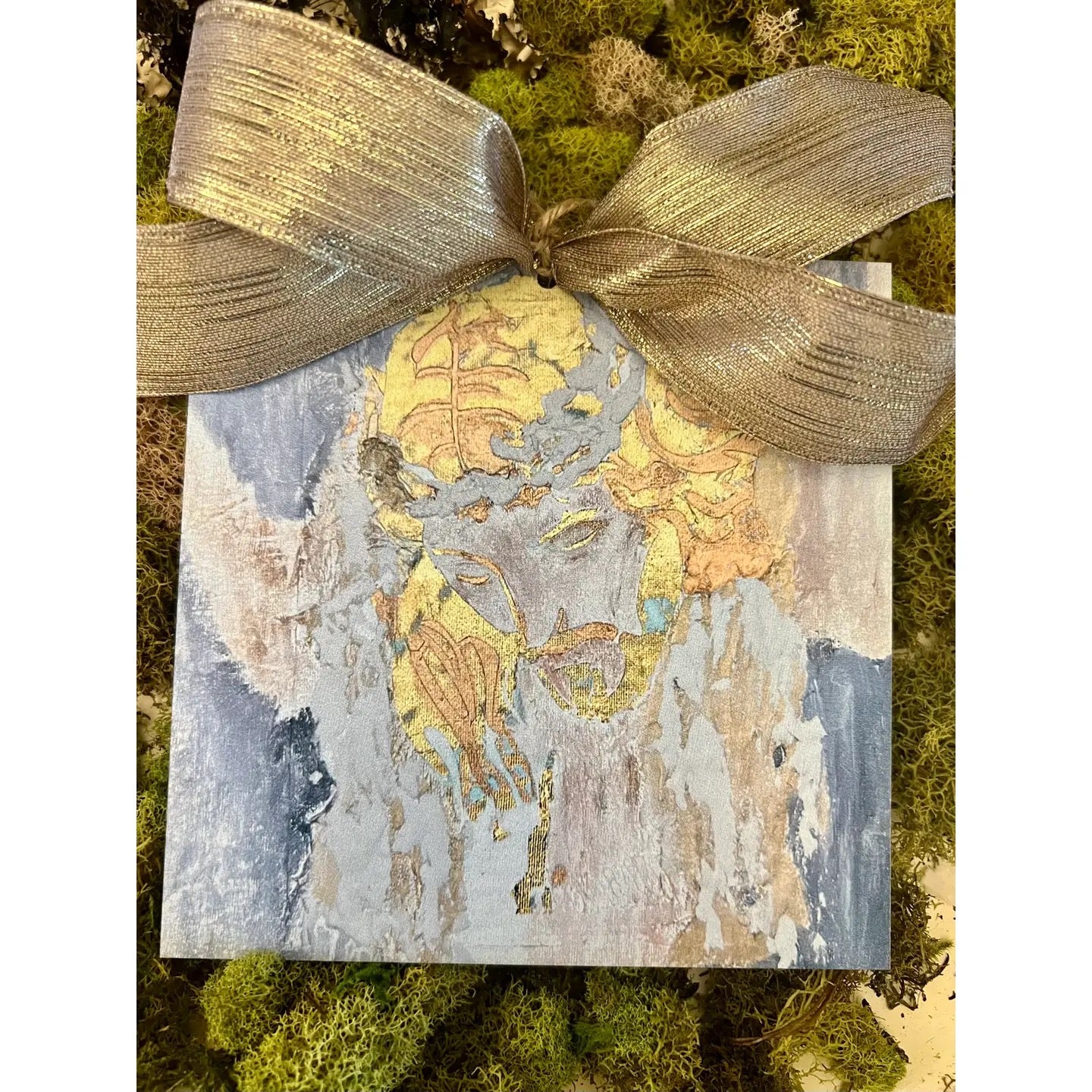 Jesus in Gold Christmas Ornament