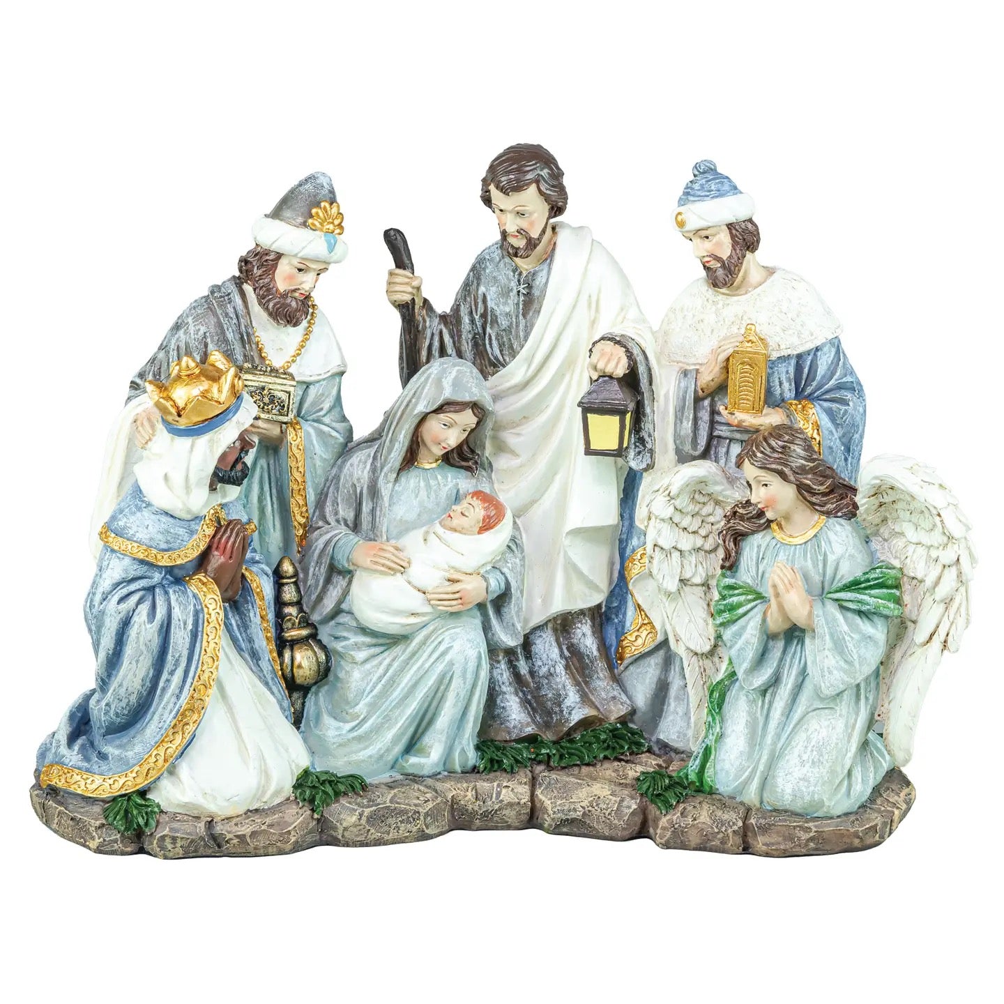 Blue & Gold Nativity Scene