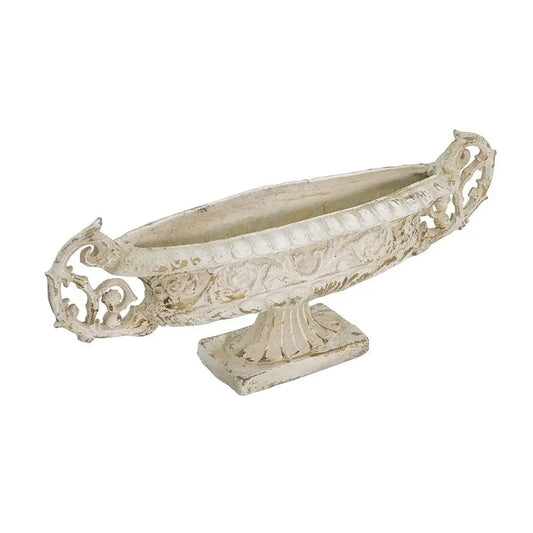 Antique White Pedestal Vase