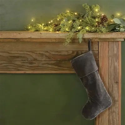 Dark Grey Velvet Stocking