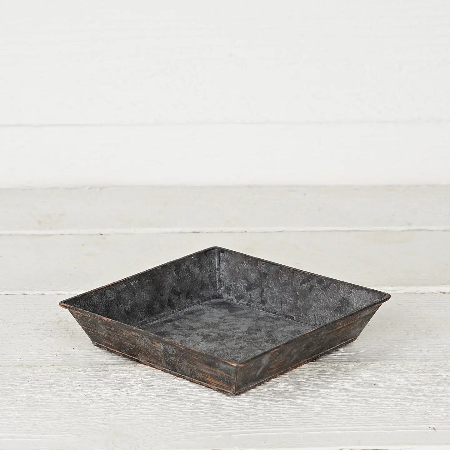 Square Antique Pewter Bowl