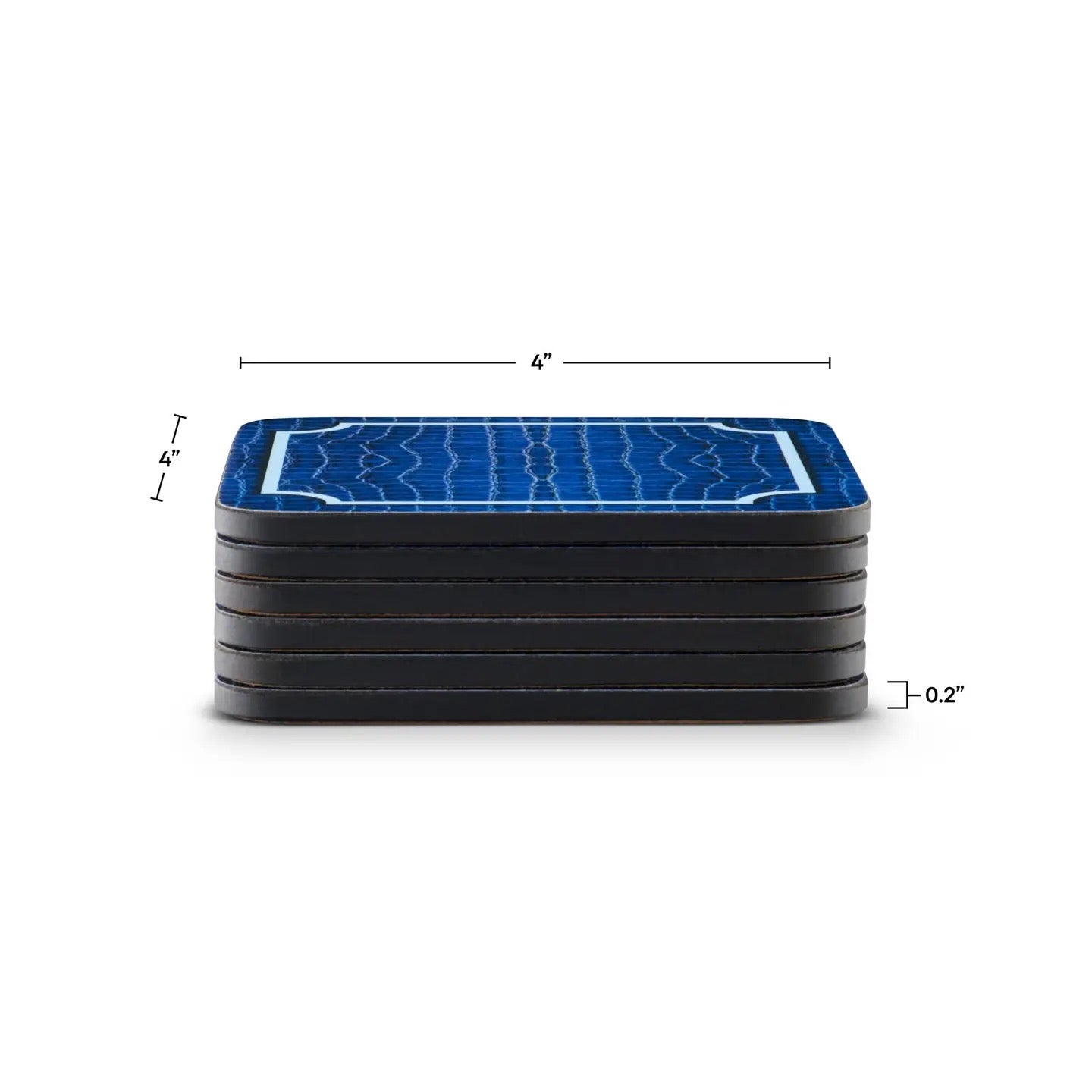 Blue Croc Leather Coaster Set