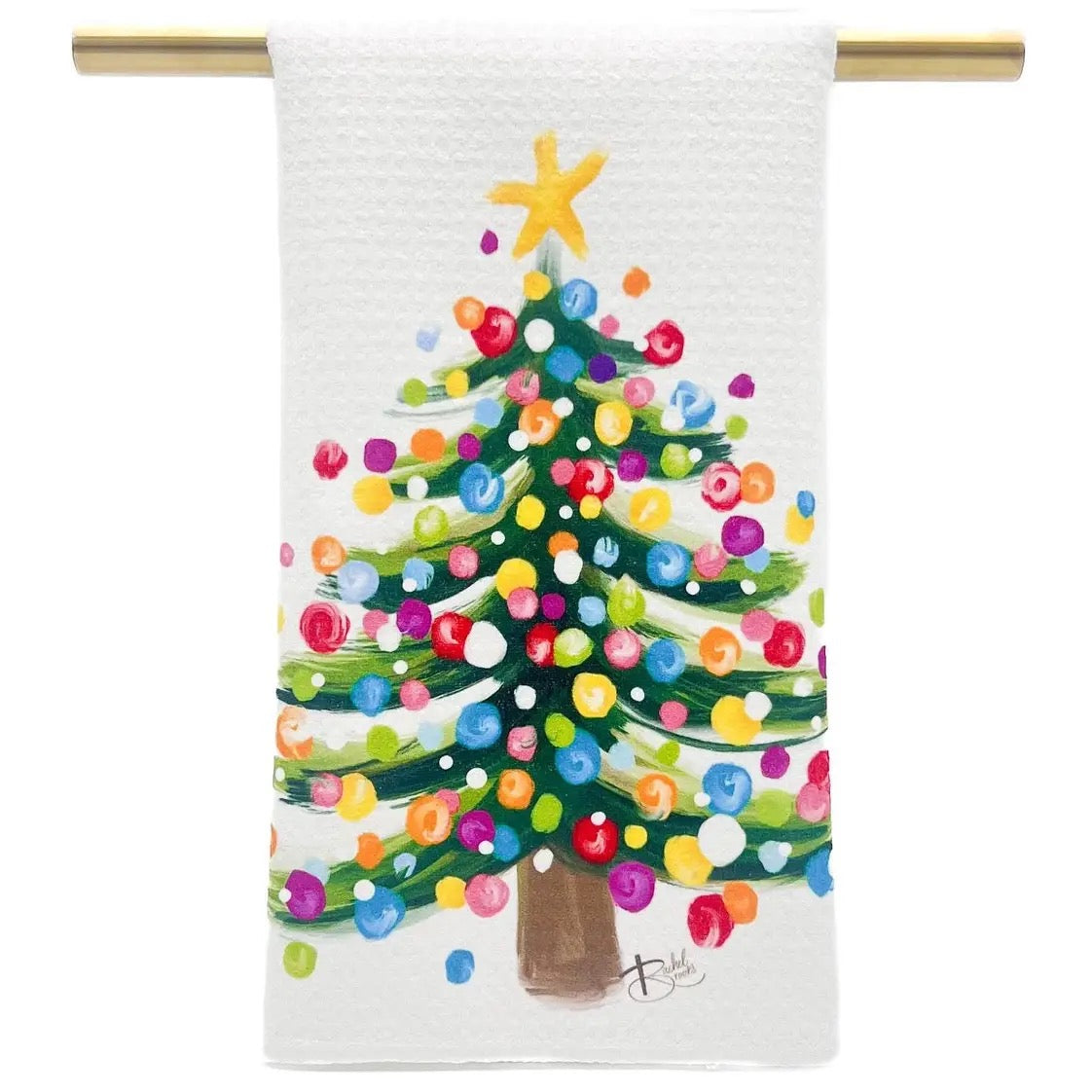 Colorful Splatter Tree Tea Towel