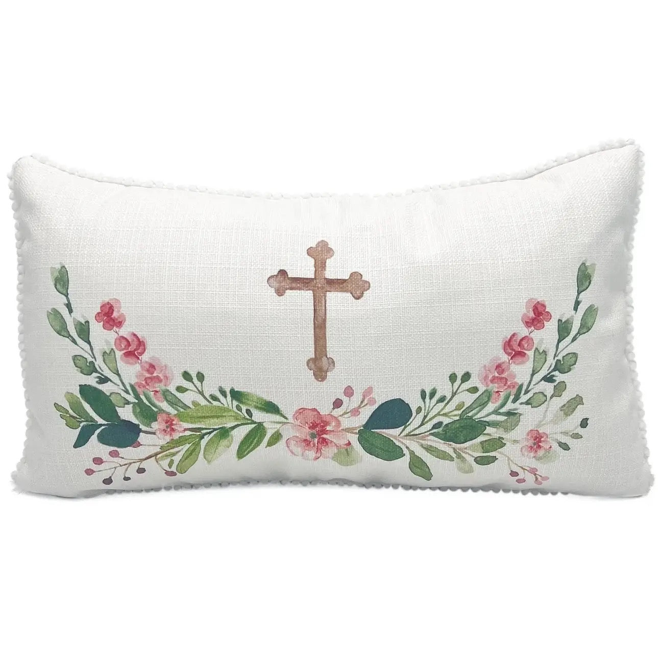 Little Floral Cross Pillow