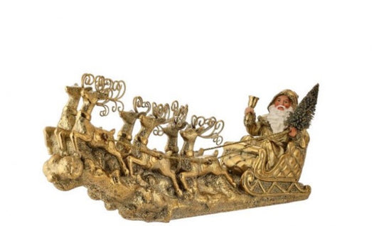 14” Resin Flying Santa Sleigh
