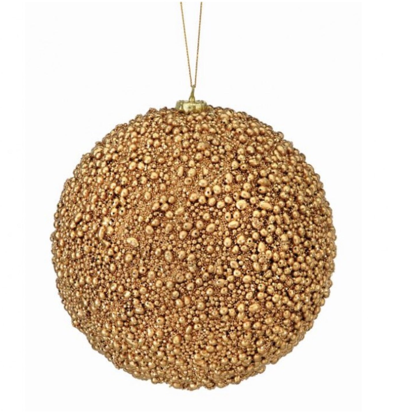 4" & 6" Glitter/Metallic Gold Mini Bead Ball Ornament