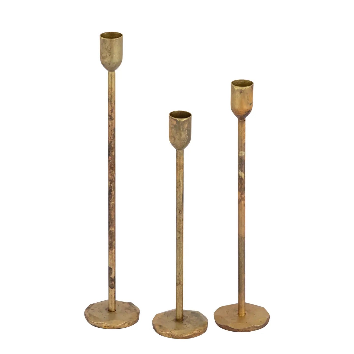 Candle Holder Old Brass-3 Heights