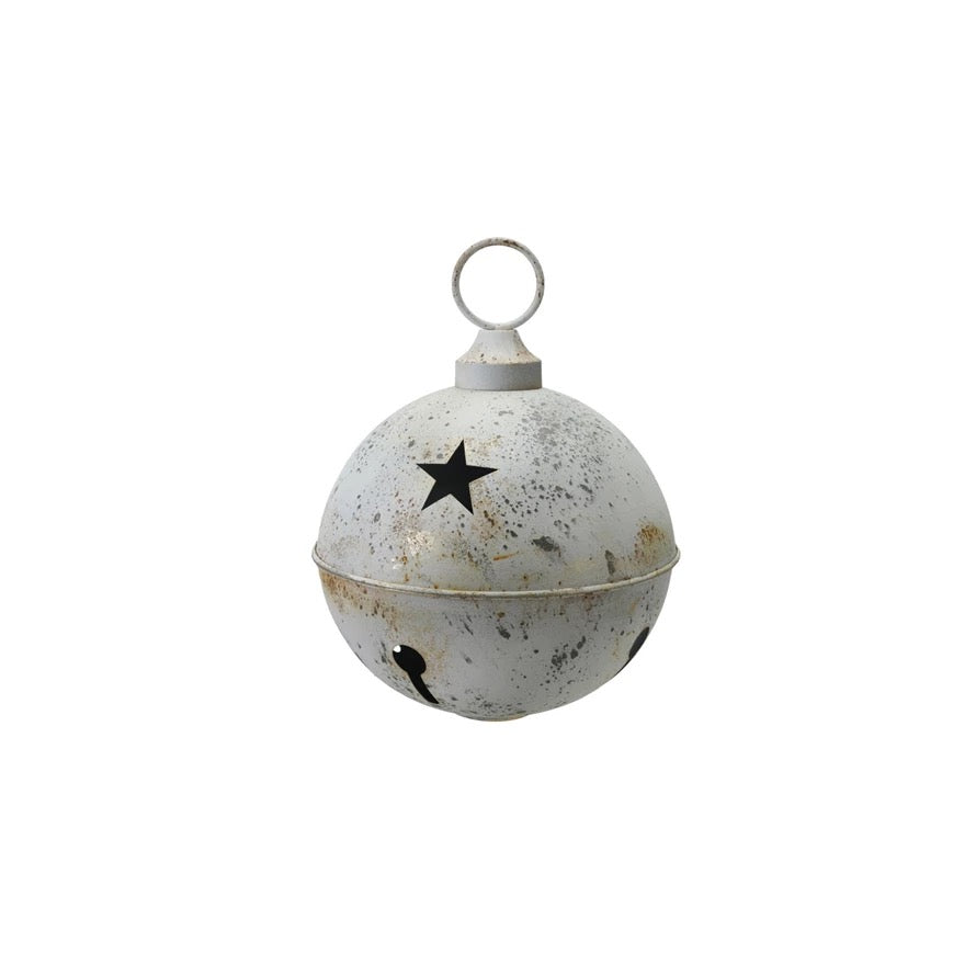 Metal Bell Ornament with Star Cut-Outs, 2 Sizes