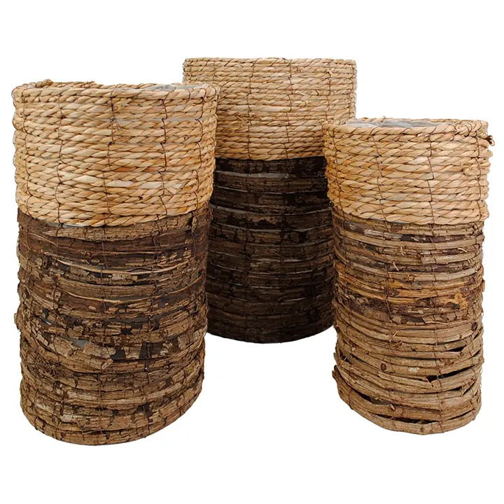 Cylindrical Basket Planter - Thumbnail 4