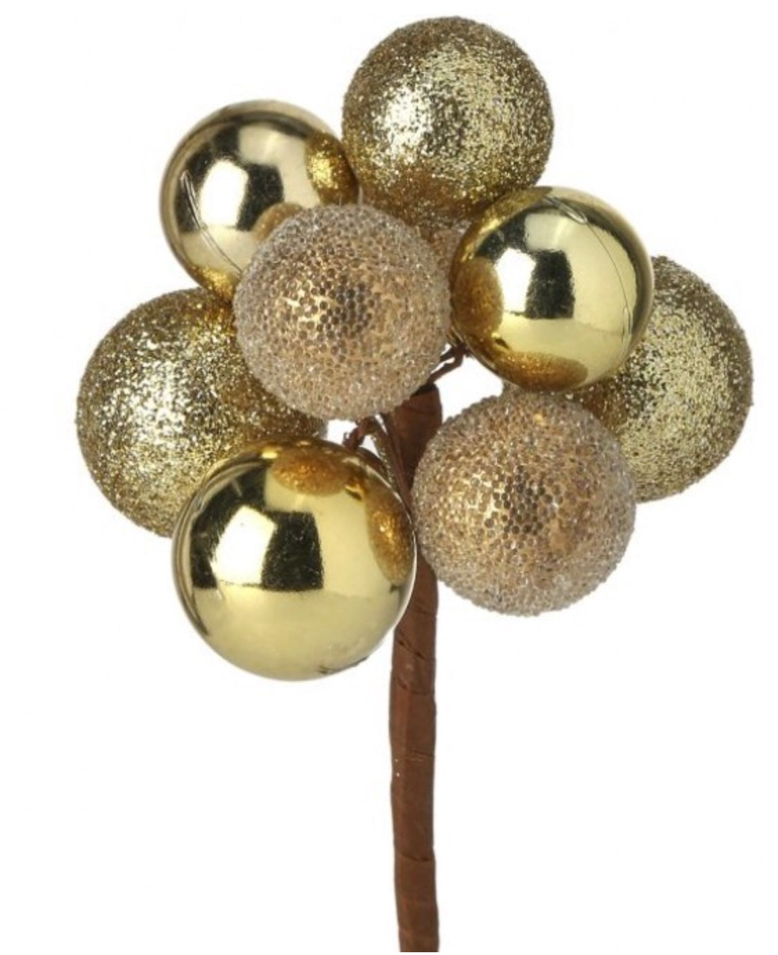 7" Bead/Shiny/Matte Ball Pick – Gold & Red