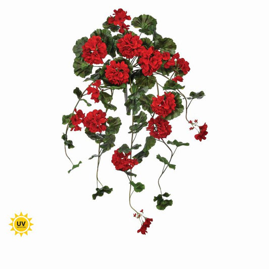 36” Natural Touch Summer Hanging Geranium Plant, 2 Colors
