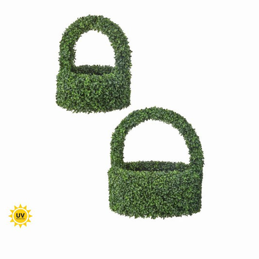 21"-24" UV Boxwood Basket w/ Handle