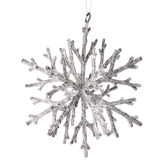 8" Frosted 3-D Snowflake Ornament