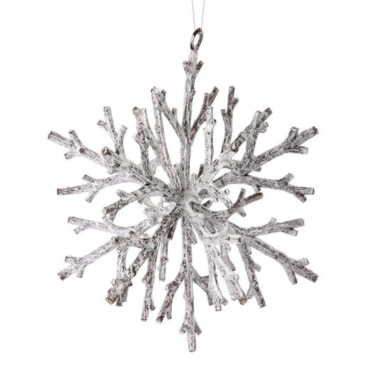 8" Frosted 3-D Snowflake Ornament