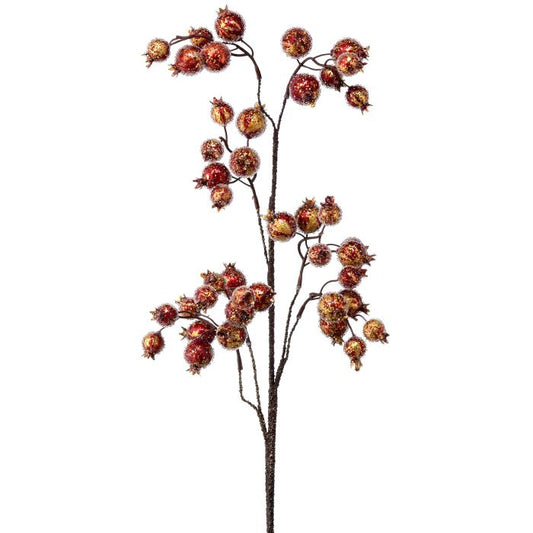 30" Antique Metallic Beaded Pomegranate Spray