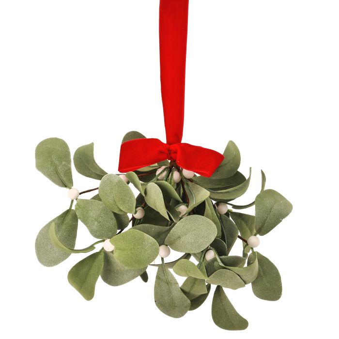 12" Lamb’s Ear Mistletoe Kissing Ball Ornament