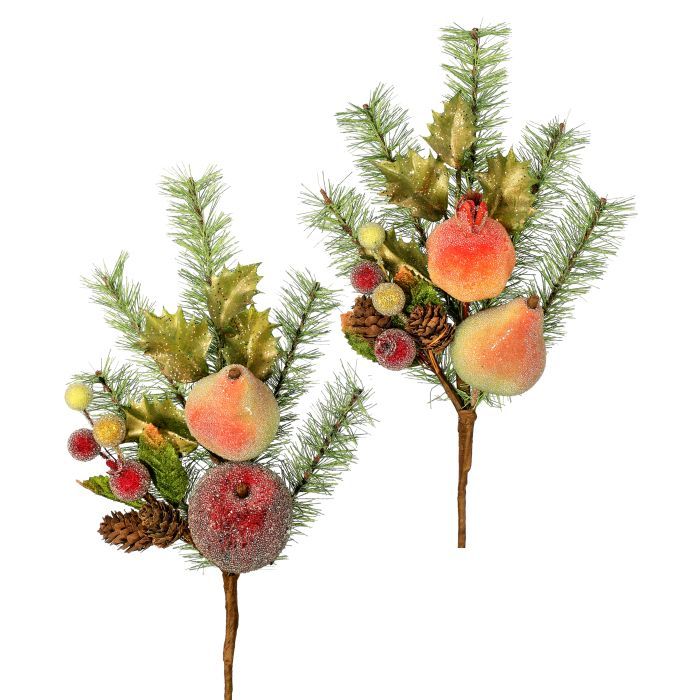 14" Beaded Delarobia Pine Pick