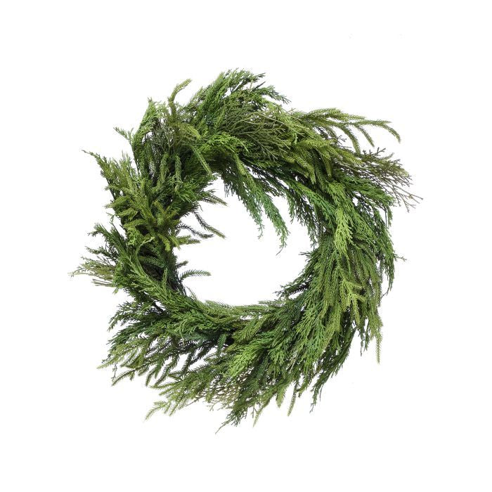 26" Cyprus and Norfolk Pine Wreath