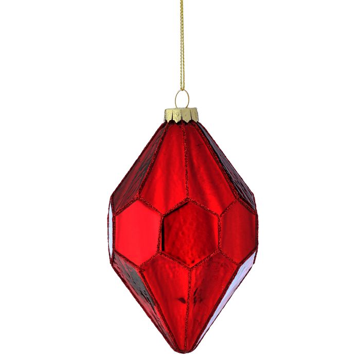 5" Glass Honeycomb Finial Ornament