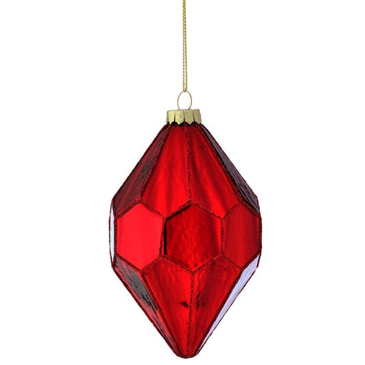 5" Glass Honeycomb Finial Ornament